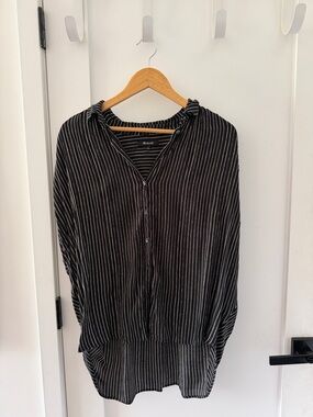 Madewell Black and White Pinstripe Button-Down Shirt